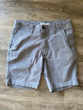 True Craft Men's Light Gray Flat Front Shorts